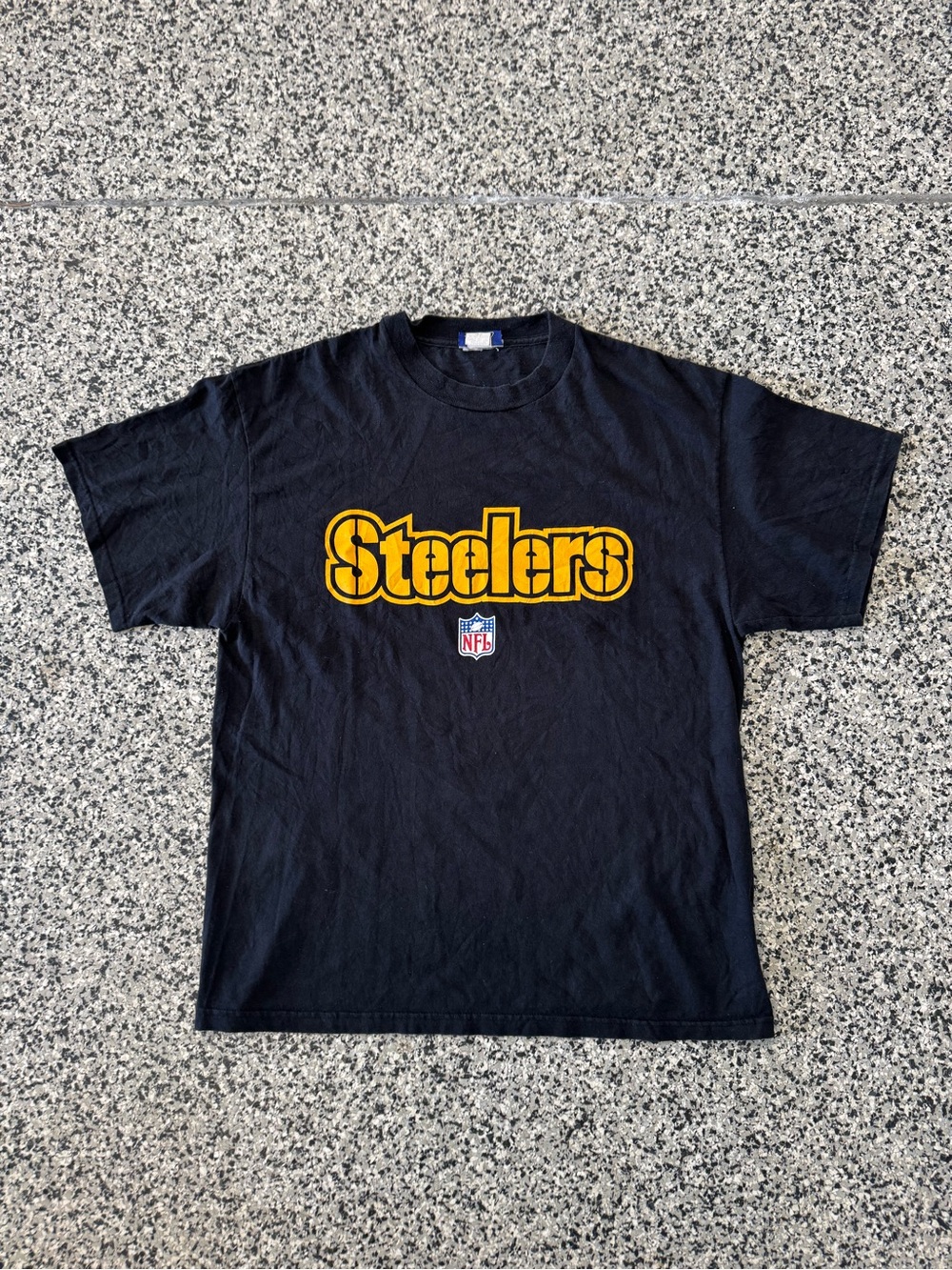 90s Pittsburgh Steelers Black & Gold Reebok Logo Tee